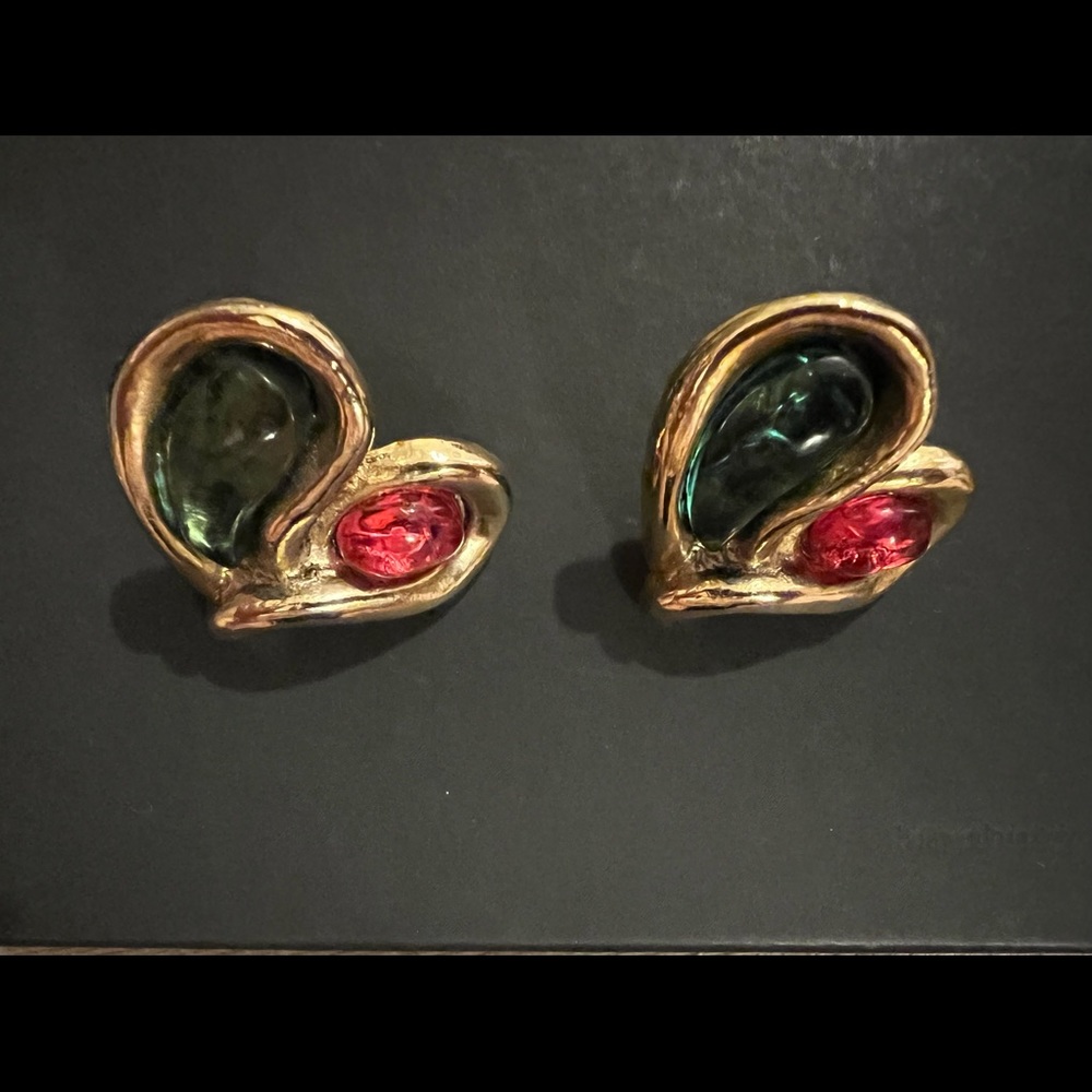 Vintage Ungaro Heart Earrings